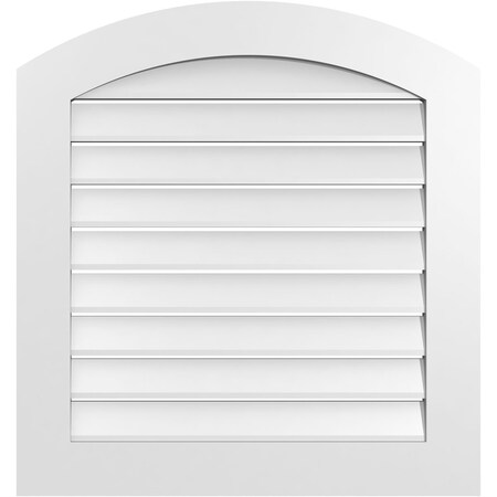 Ekena Millwork Arch Top Surface Mount PVC Gable Vent: Non-Functional, w/ 3-1/2"W x 1"P Standard Frame, 30"W x 30"H GVPAR30X3001SN